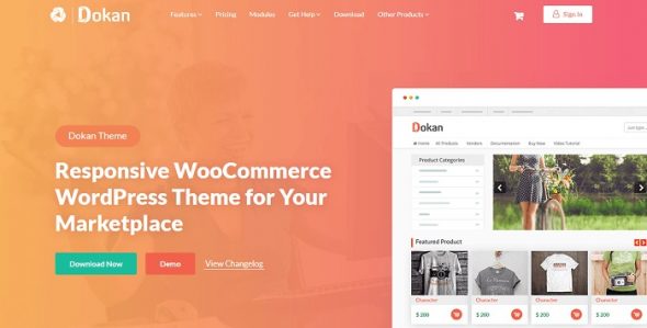 Theme wordpress đẹp: Dokan eCommerce Theme